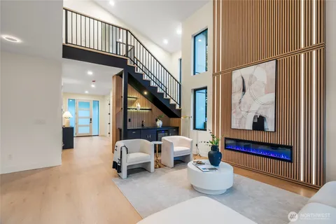 a living room with furniture