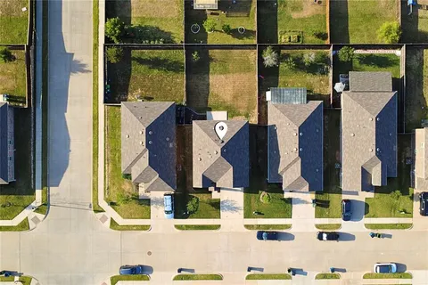 an aerial view of a building