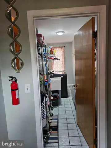 a hallway with front door