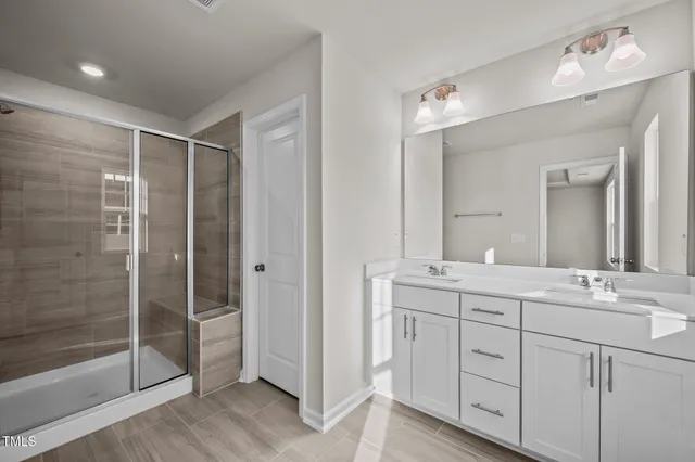 a bathroom with a shower