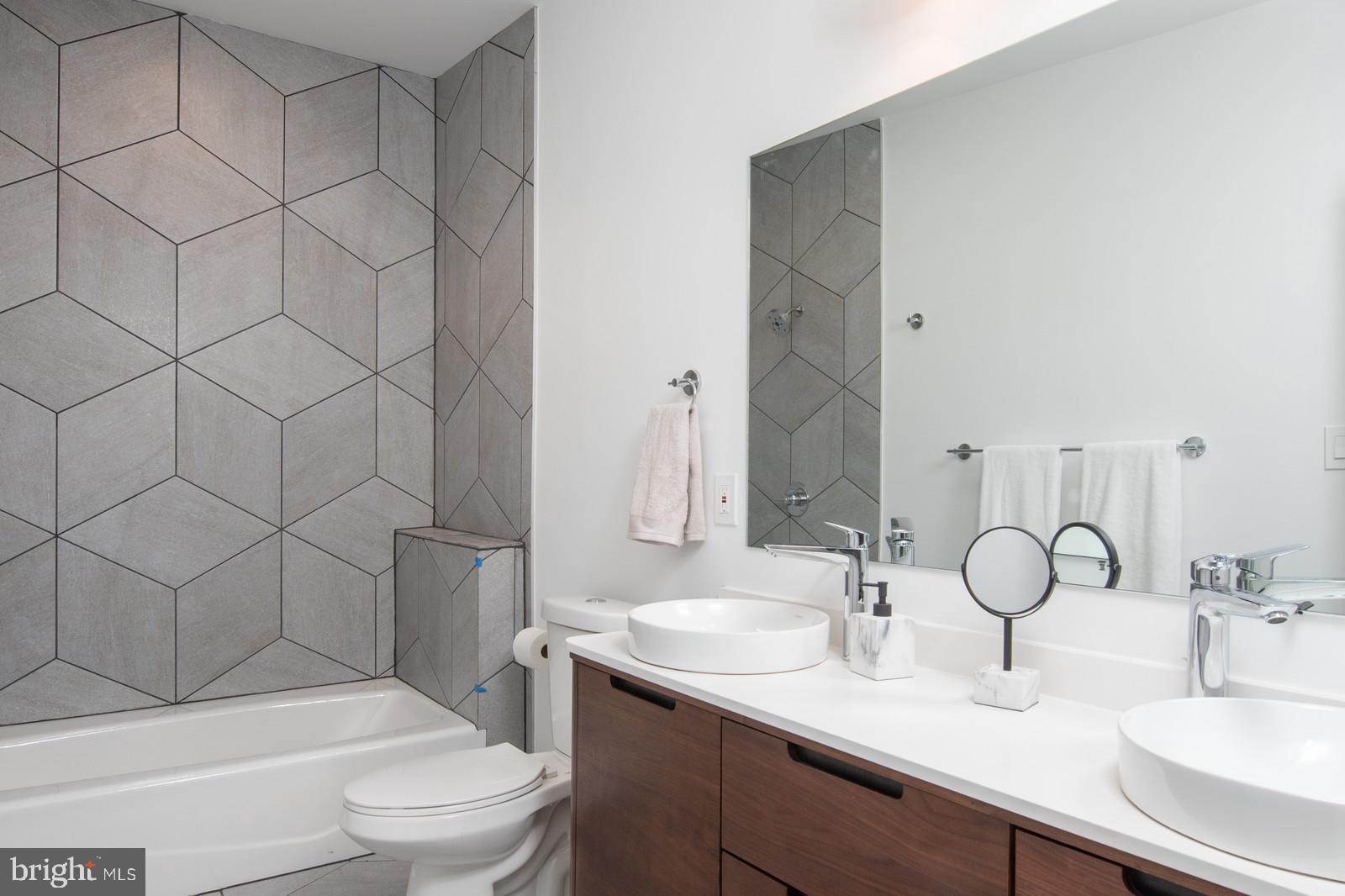 2207 Marthas Road Alexandria, VA 22307 - Photo 28 of 59 Full Hall Bath with Custom Tile, Double Sink