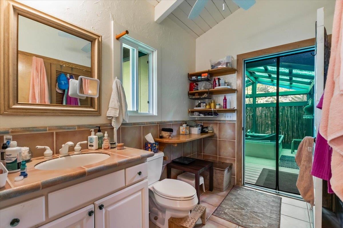 6900 Hana Highway Hana, HI 96713 - Photo 45 of 50 a bathroom with a sink a toilet and a mirror