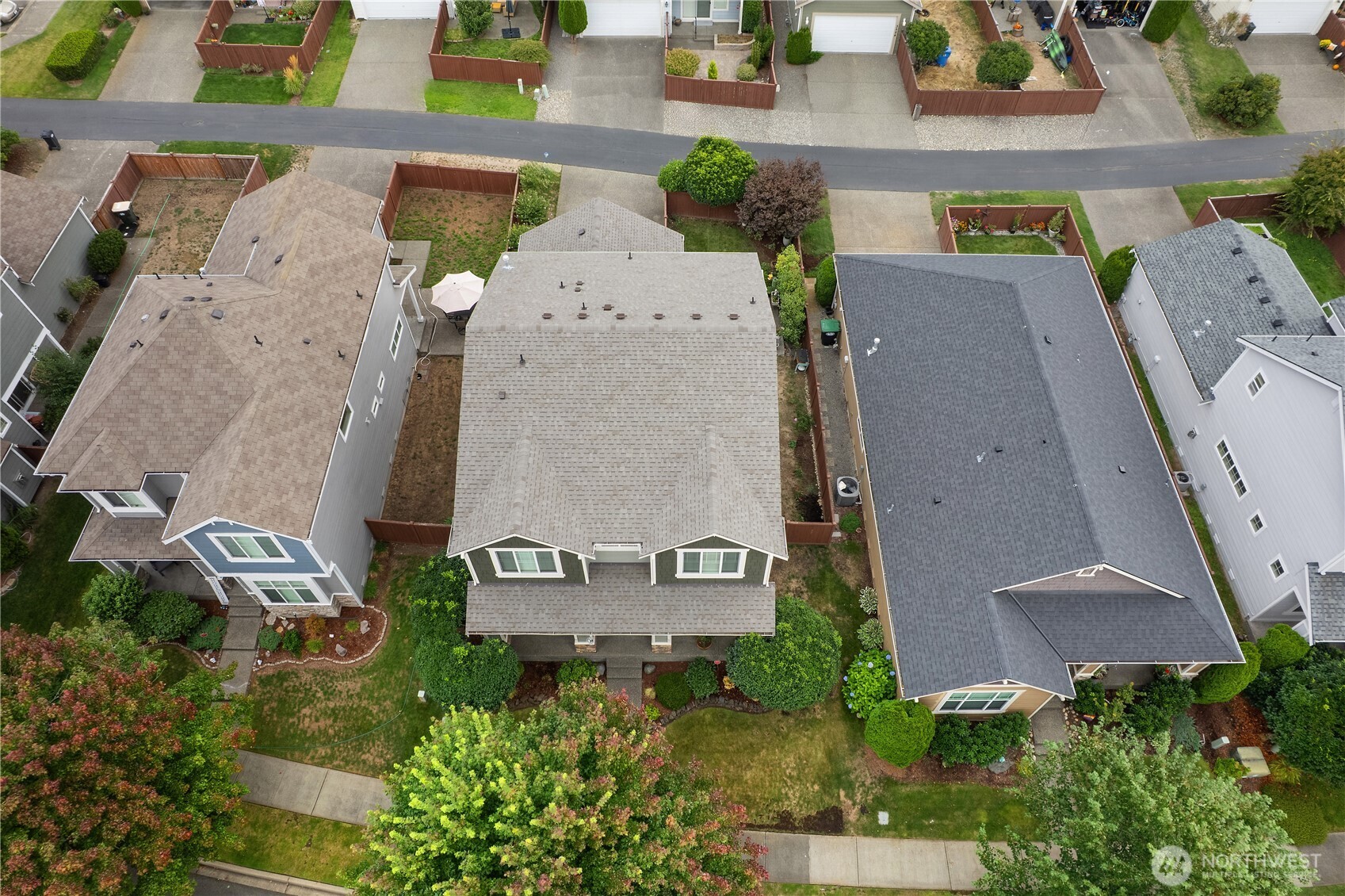3526 Becket Street Northeast Lacey, WA 98516 - Photo 30 of 32 an aerial view of residential houses with outdoor space