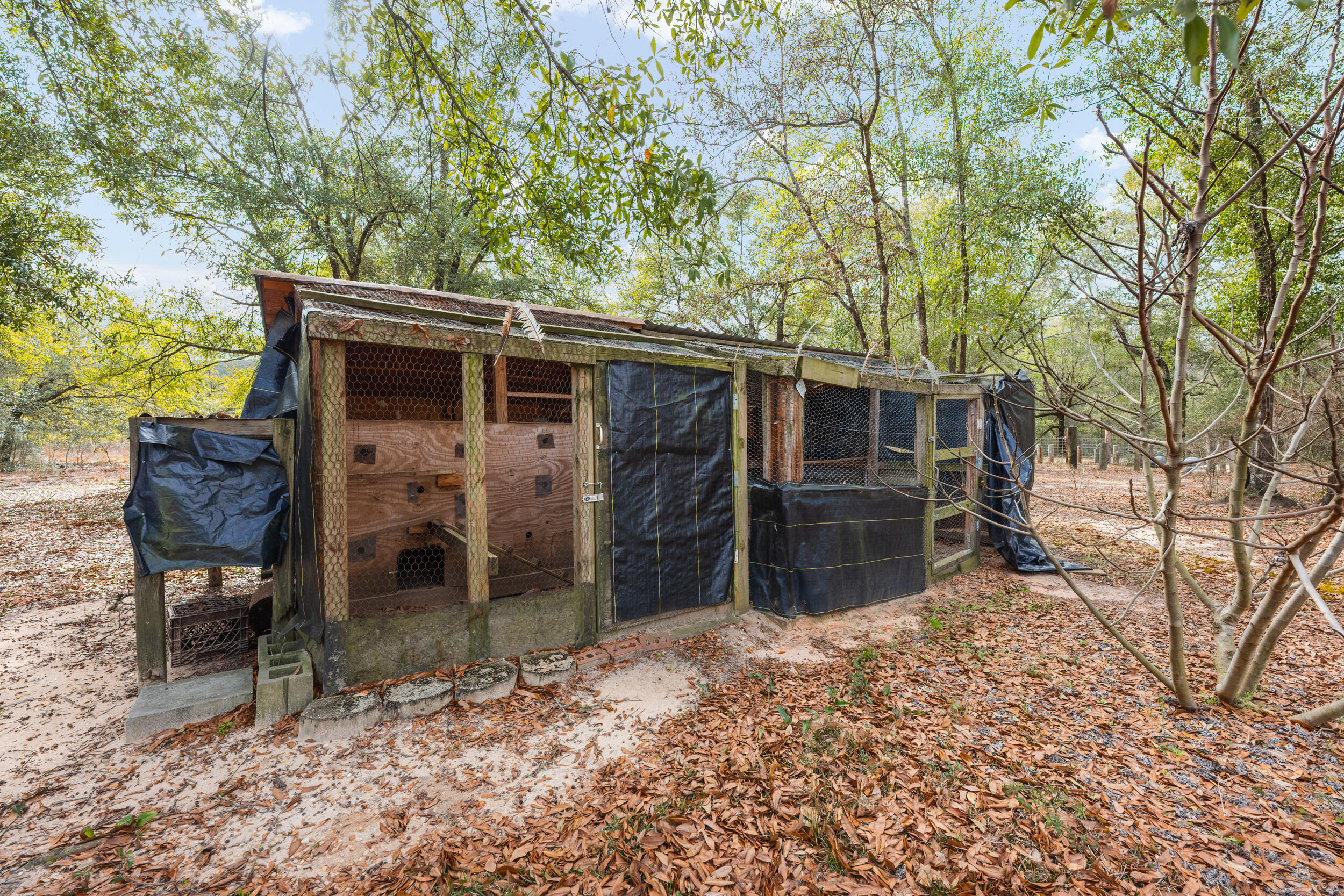 4528 Bryant Bridge Cutoff Road Holt, FL 32564 - Photo 61 of 63 a backyard of a house with table and chairs