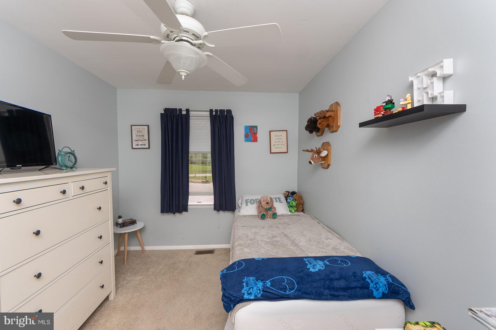 706 Riley Court Westminster, MD 21158 - Photo 42 of 61 Bedroom 2 with carpet and ceiling fan.