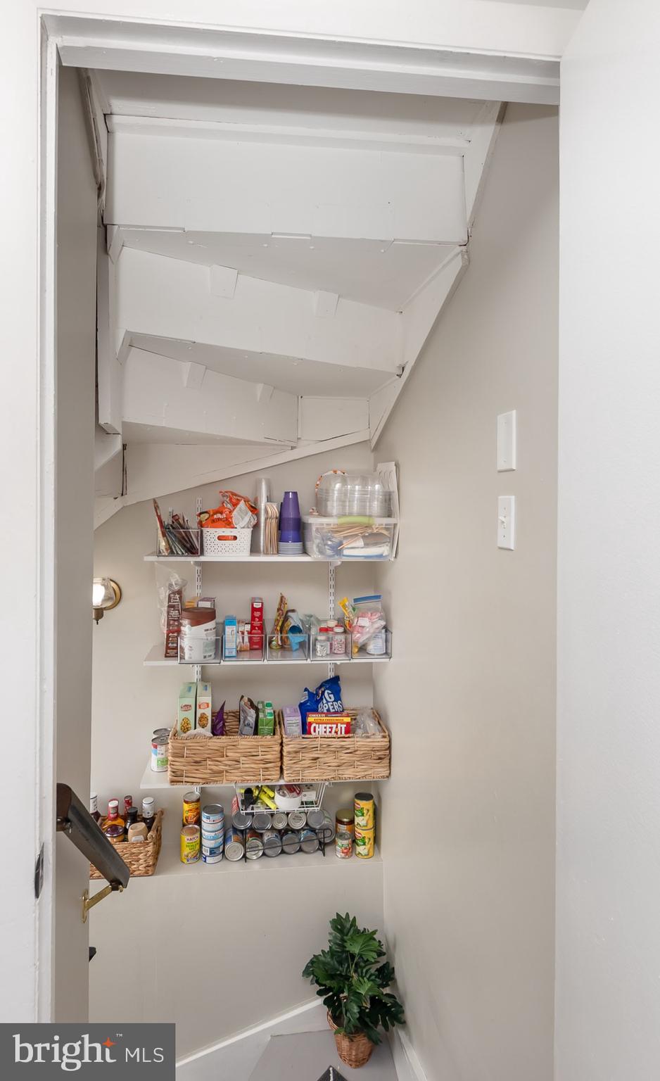 706 Riley Court Westminster, MD 21158 - Photo 51 of 61 Extra shelving for pantry items in bsmt staircase