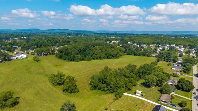 a view of a lake with a houses