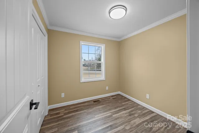 an empty room with a workbench