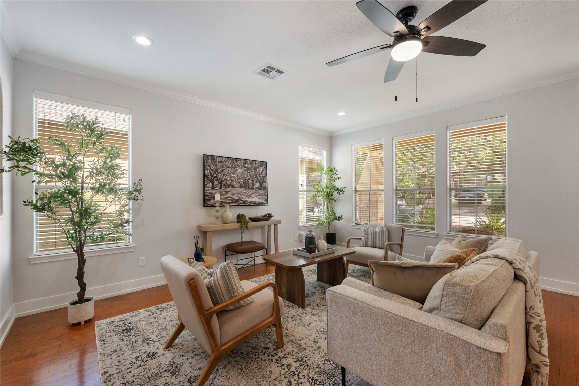 6020 Rutledge Lane Austin, TX 78745 - Photo 3 of 40 a living room with furniture and a large window