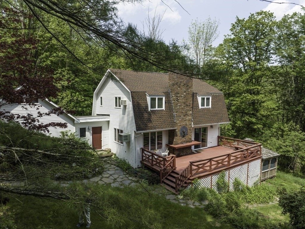 735 North Poland Road Conway, MA 01341 - Photo 25 of 40 a aerial view of a house with a big yard and large trees