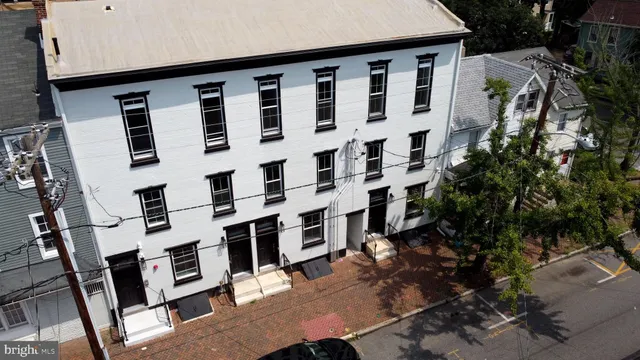 a view of building with windows