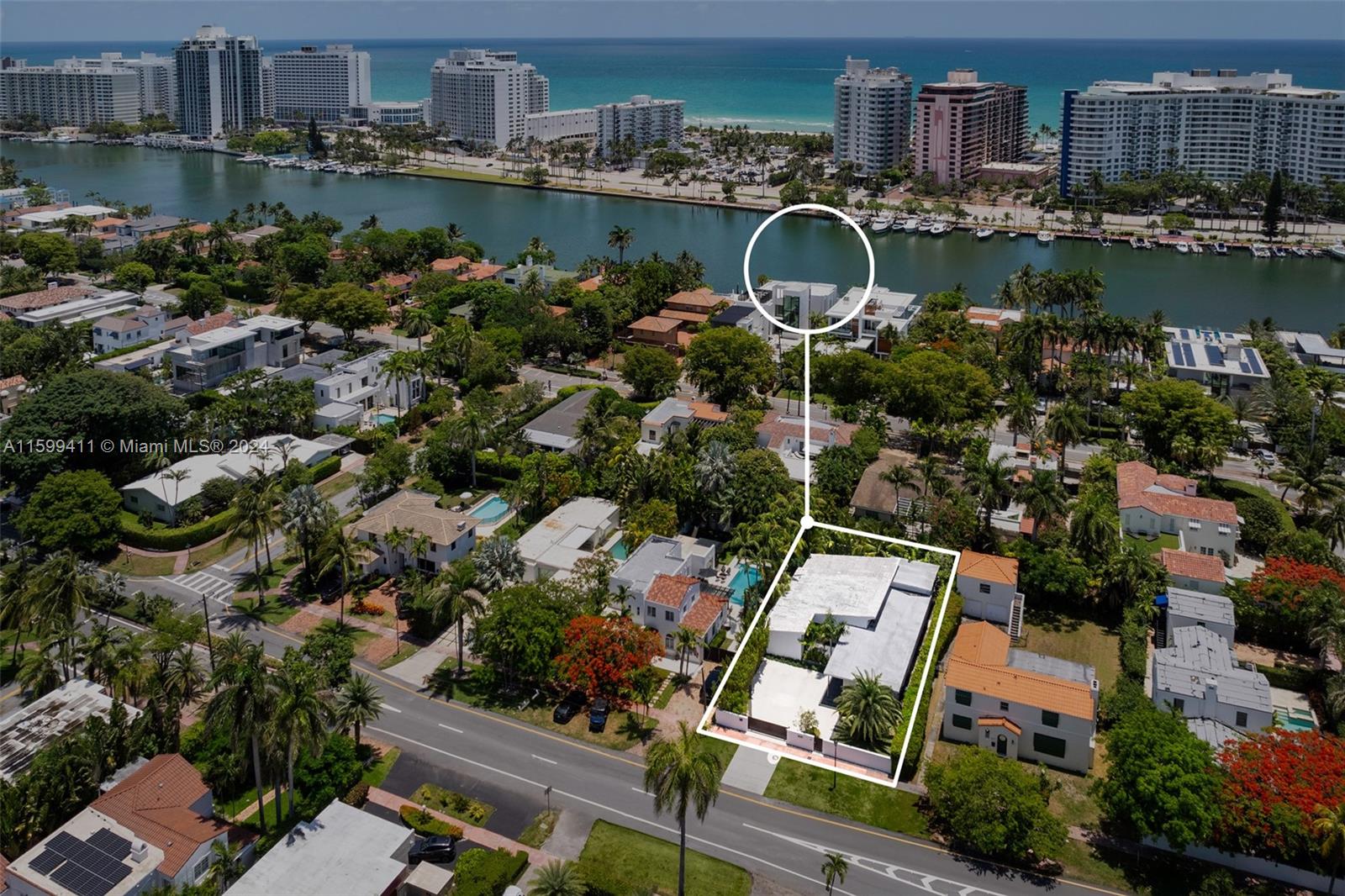 5225 La Gorce Drive Miami Beach, FL 33140 - Photo 60 of 64 an aerial view of a house with a lake view