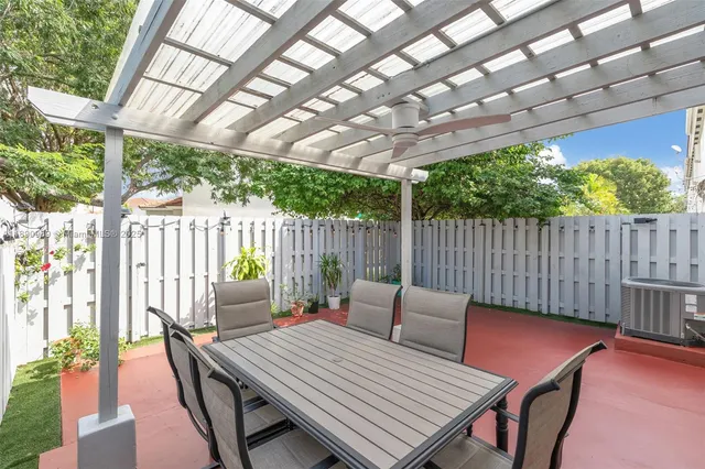 a outdoor view with a sitting space