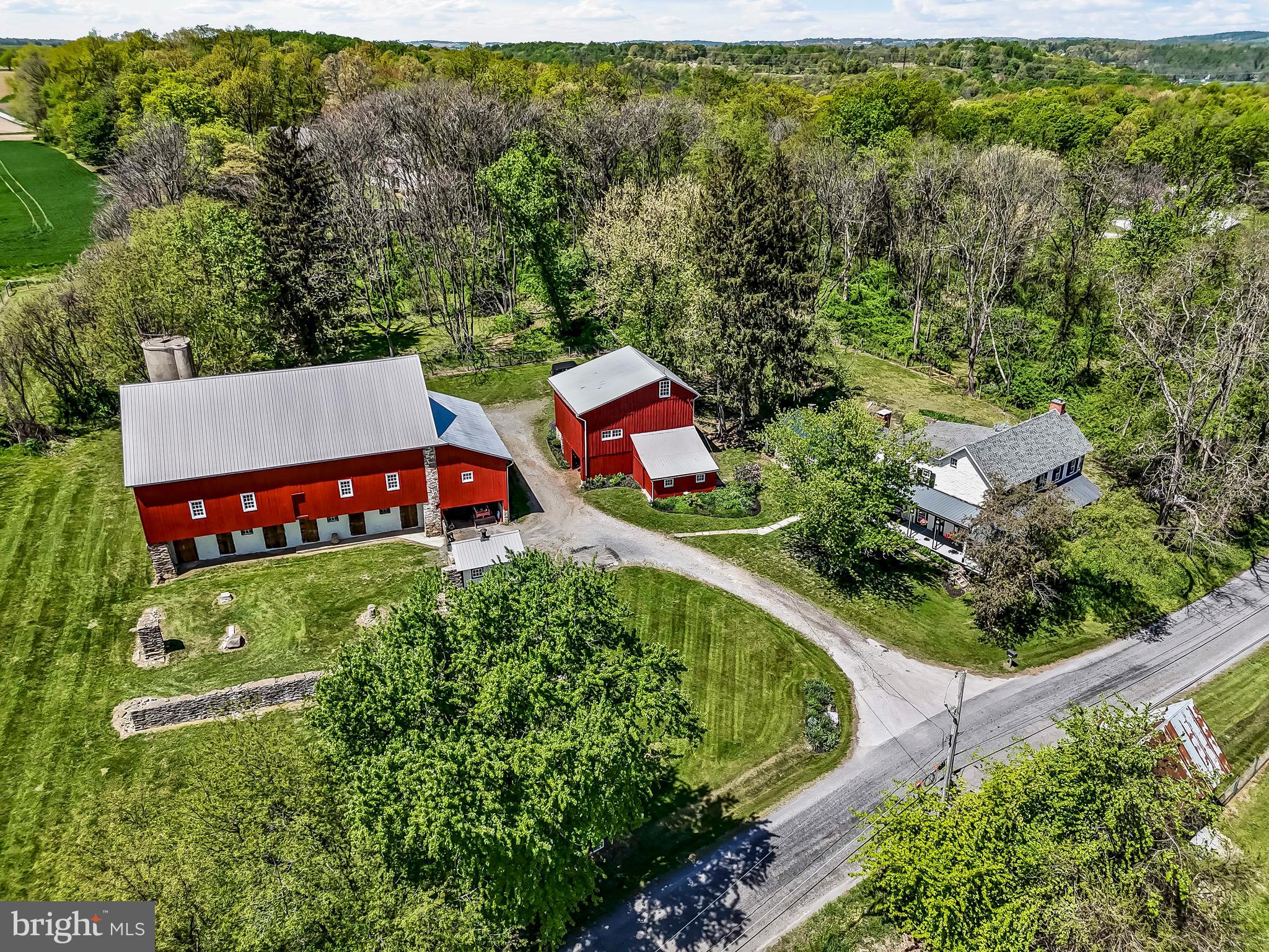 3058 Bailey Crossroads Road Atglen, PA 19310 - Photo 28 of 41 an aerial view of a house with a yard and lake view