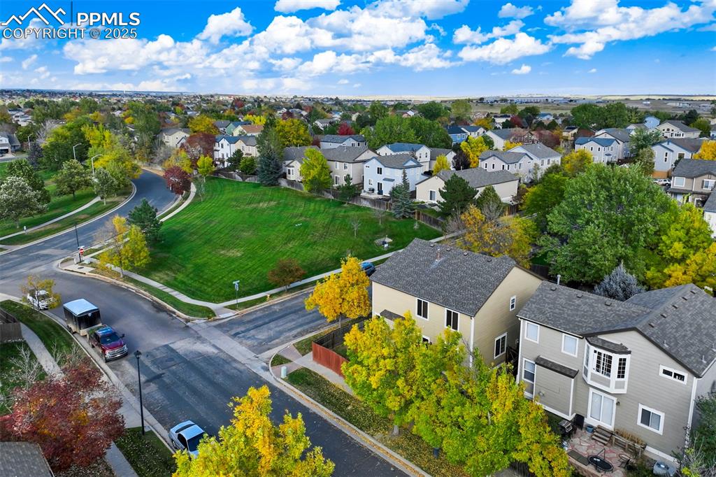 3140 River Valley View Colorado Springs, CO 80922 - Photo 36 of 49 an aerial view of multiple houses with a yard