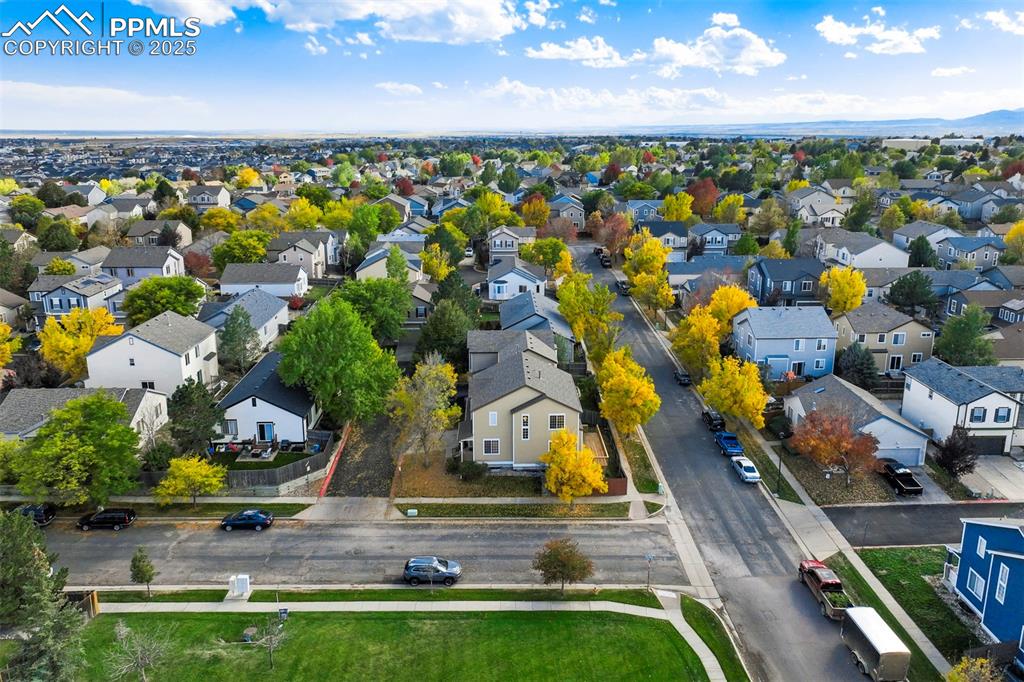 3140 River Valley View Colorado Springs, CO 80922 - Photo 38 of 49 an aerial view of residential houses with outdoor space and parking