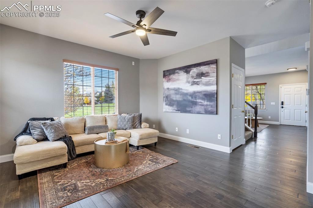 3140 River Valley View Colorado Springs, CO 80922 - Photo 8 of 49 a living room with furniture and wooden floor