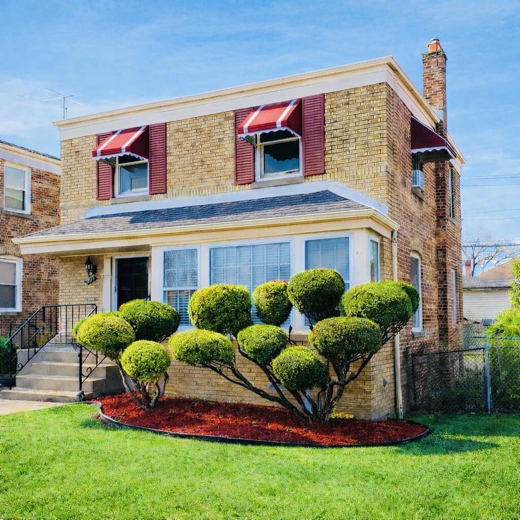 9044 South Merrill Avenue Chicago, IL 60617 - Photo 41 of 46 a front view of a house with garden