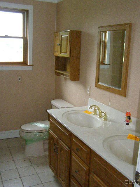 3448 Quarry Street Whitehall, PA 18052 - Photo 16 of 17 a bathroom with a granite countertop sink and a toilet