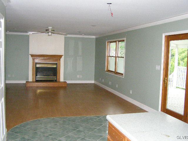 3448 Quarry Street Whitehall, PA 18052 - Photo 5 of 17 a room with a fireplace ceiling fan and windows