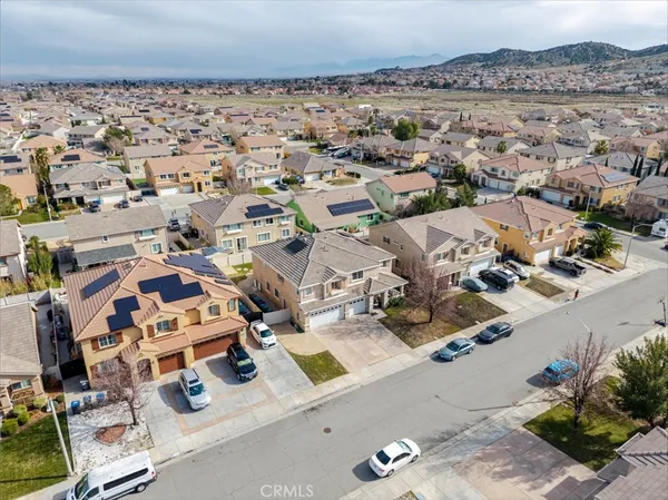 an aerial view of multiple house
