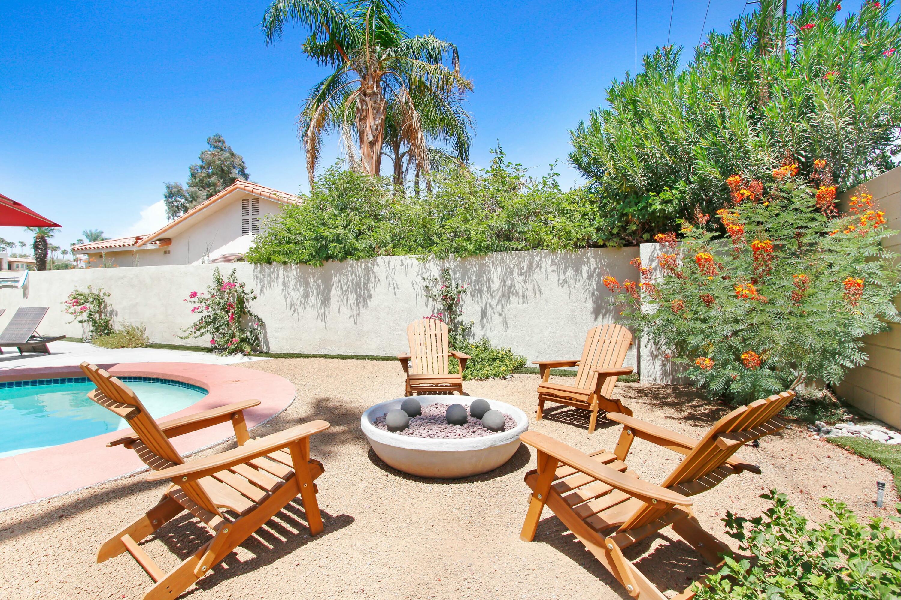 43480 Port Maria Road Bermuda Dunes, CA 92203 - Photo 19 of 24 a view of swimming pool with outdoor seating and plants