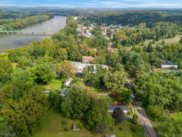a view of a lake with a city