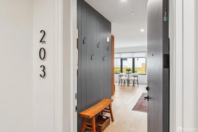 a living room with furniture