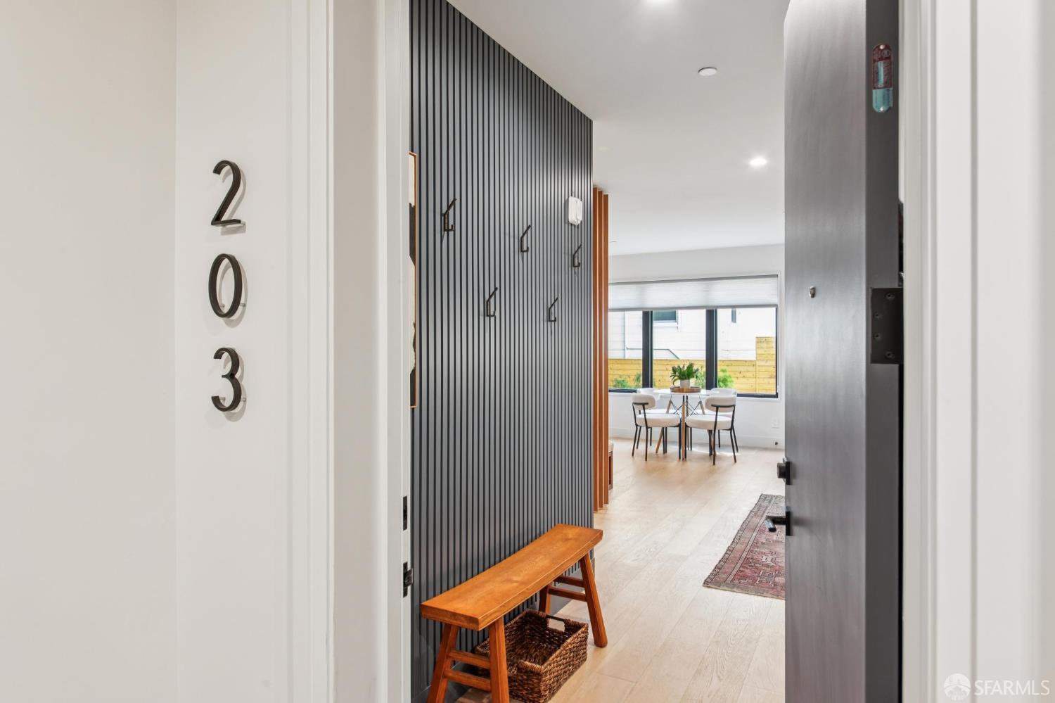 a living room with furniture