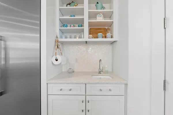 a view of white cabinets