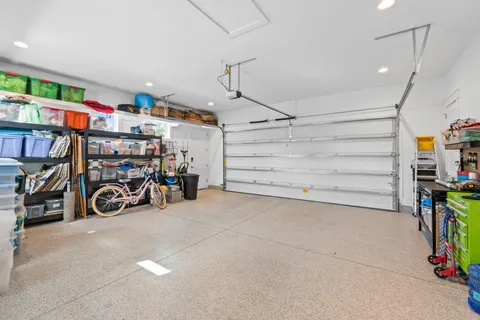 a view of a storage & utility room with toys