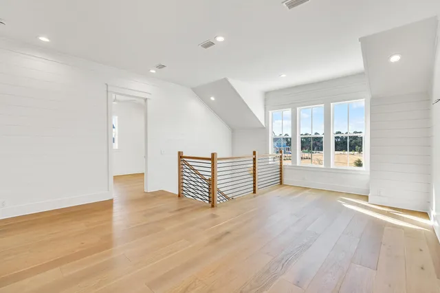 a view of a lake with a city