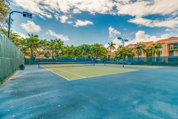 a view of a volley ball court