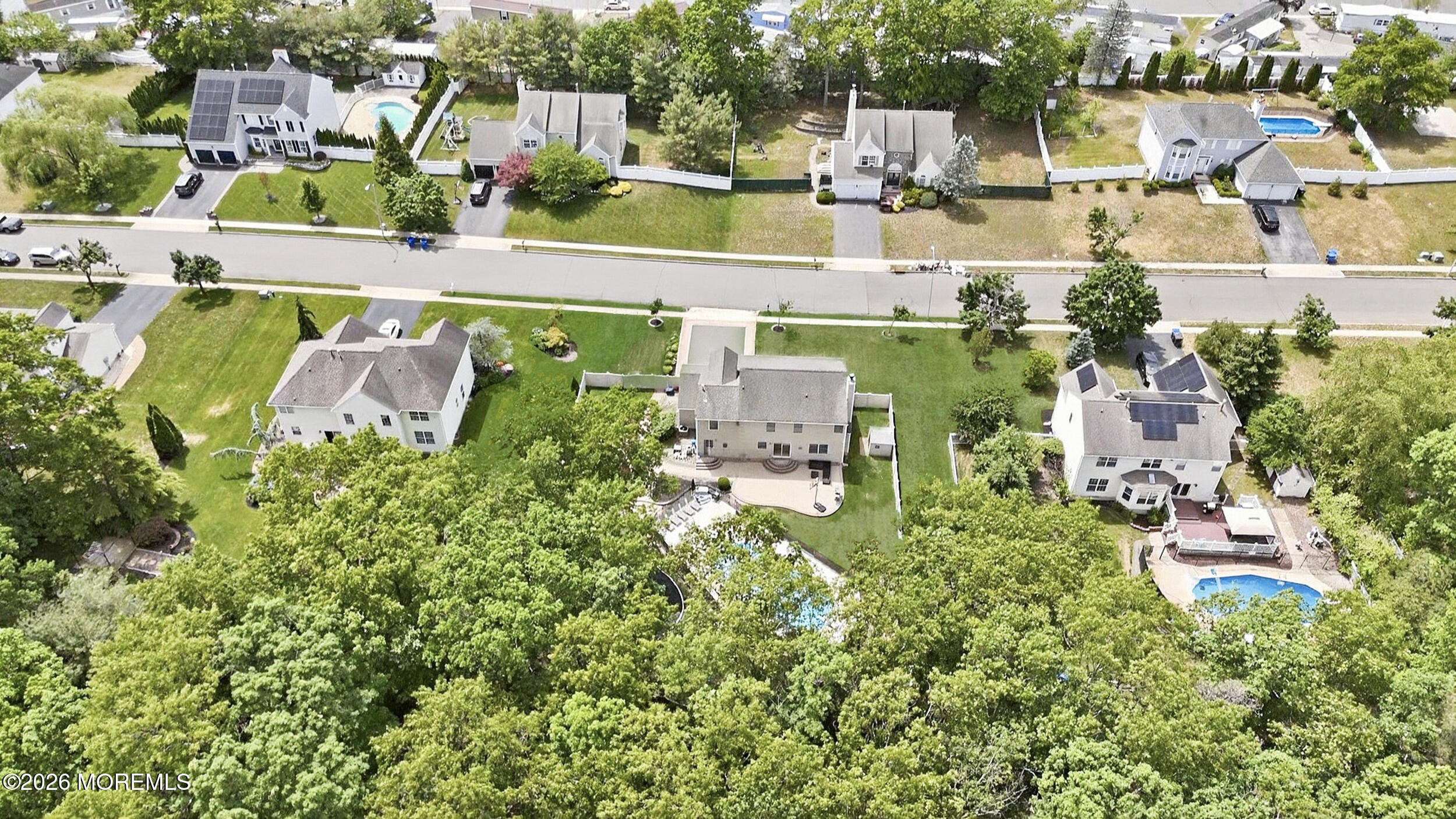 2055 MacKenzie Road Toms River, NJ 08755 - Photo 48 of 56 an aerial view of a house with swimming pool garden and outdoor seating