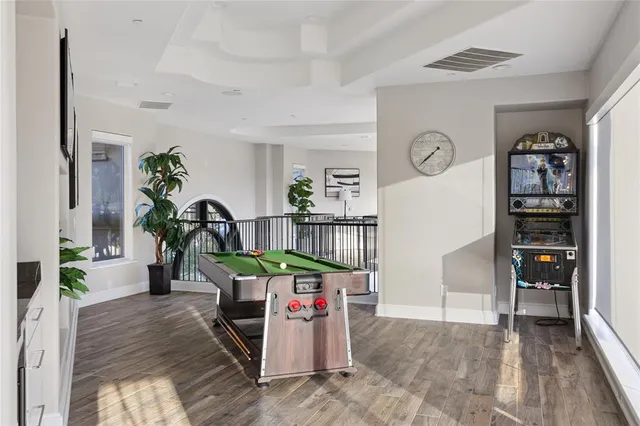 a view of a hallway with workspace