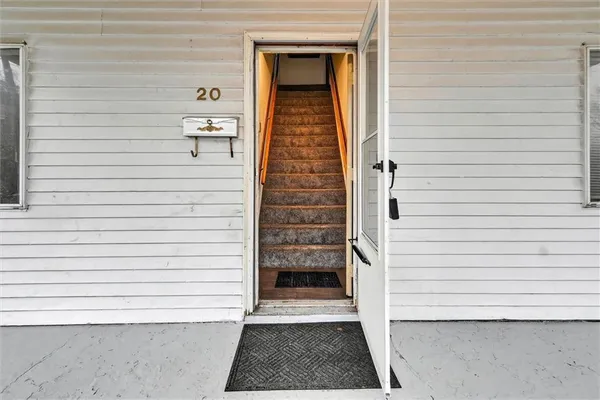 a view of a door of the house