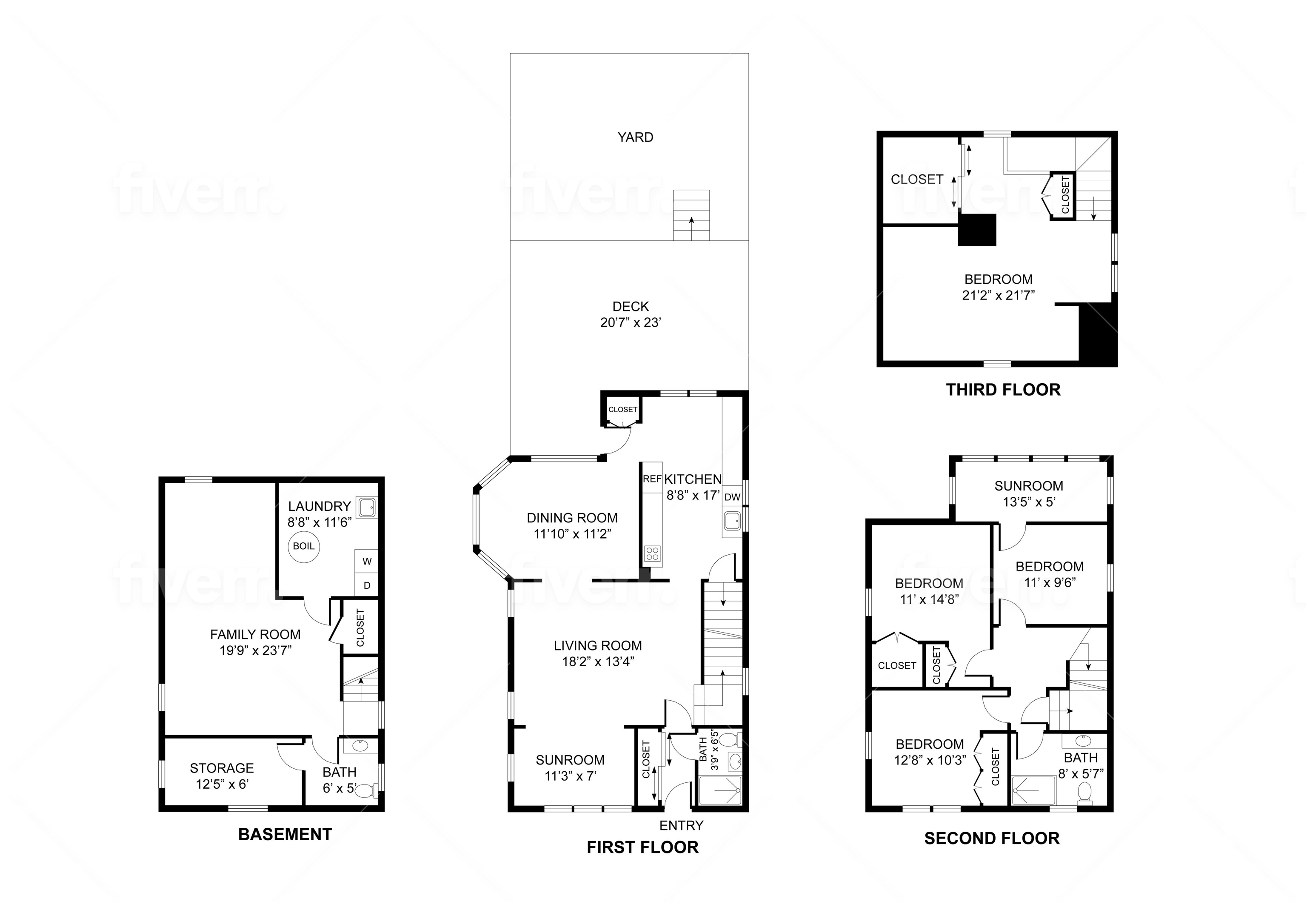 424 Lincoln Avenue Rutherford, NJ 07070 - Photo 30 of 30 a picture of a floor plan