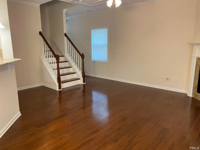 a view of entryway with wooden floor