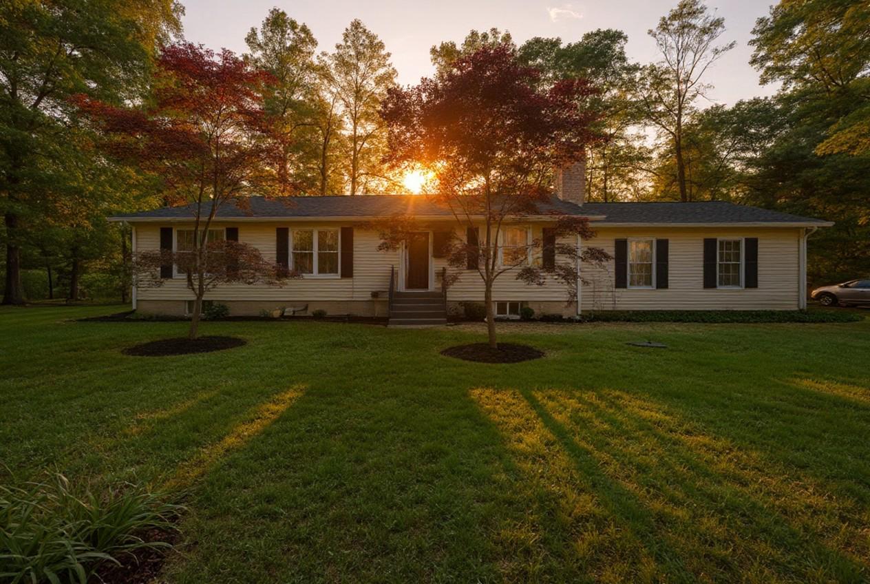 Welcome home! Ranch-style home & wooded acreage.