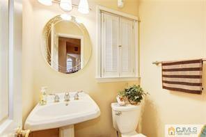 18 Devon Road Edison, NJ 08820 - Photo 6 of 25 a bathroom with a sink a mirror and a toilet