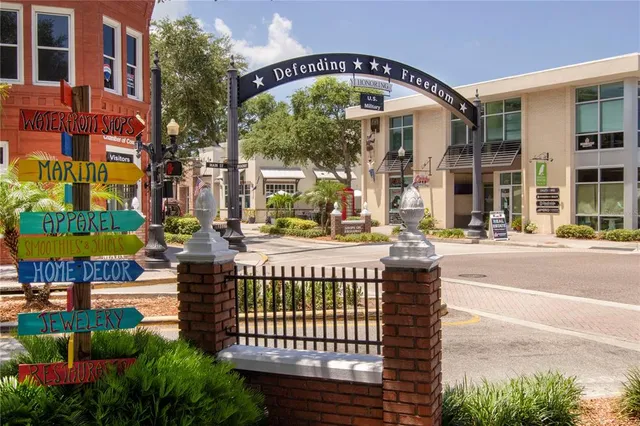 an outdoor space with lots of trees