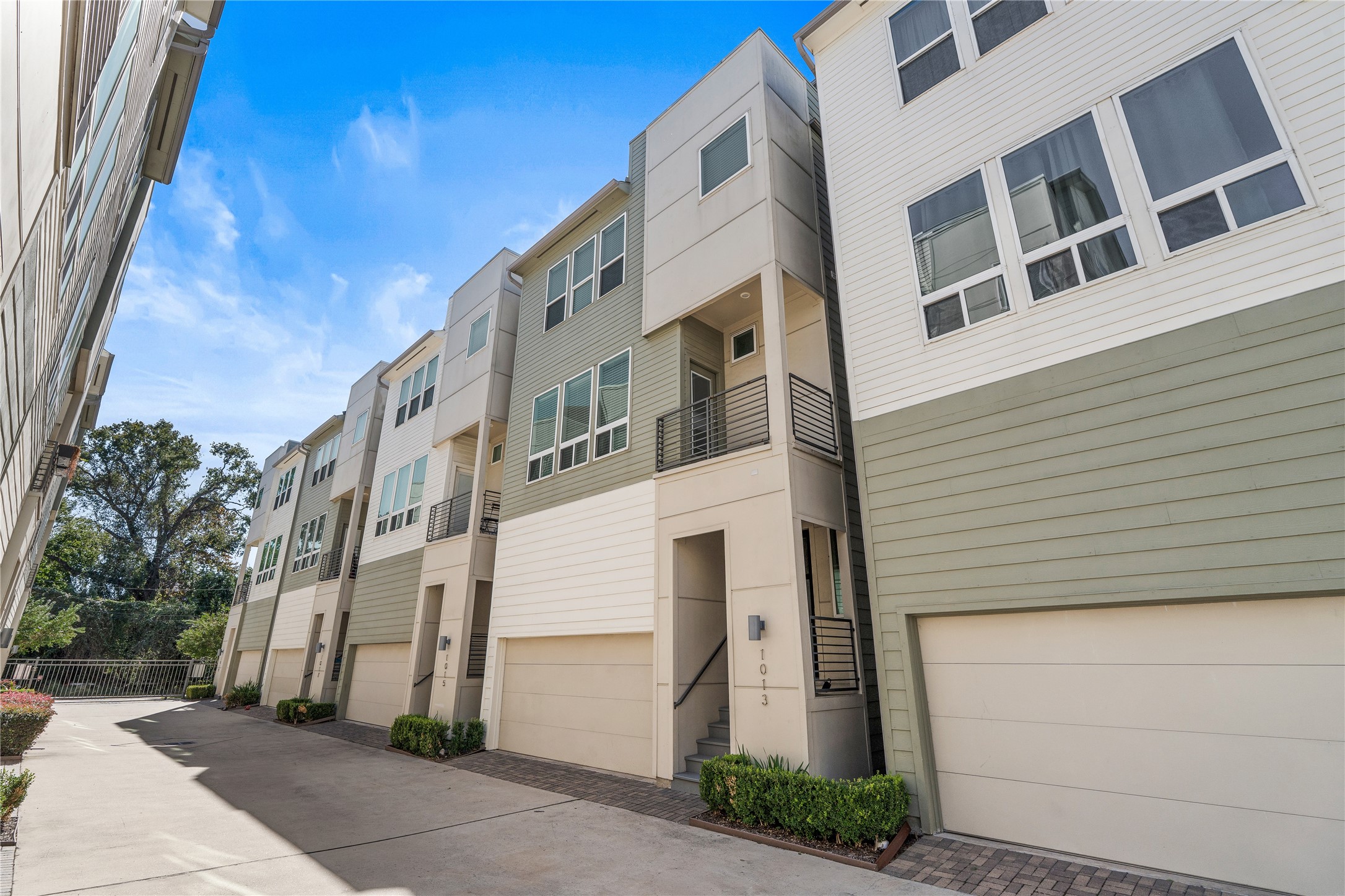 a front view of a building