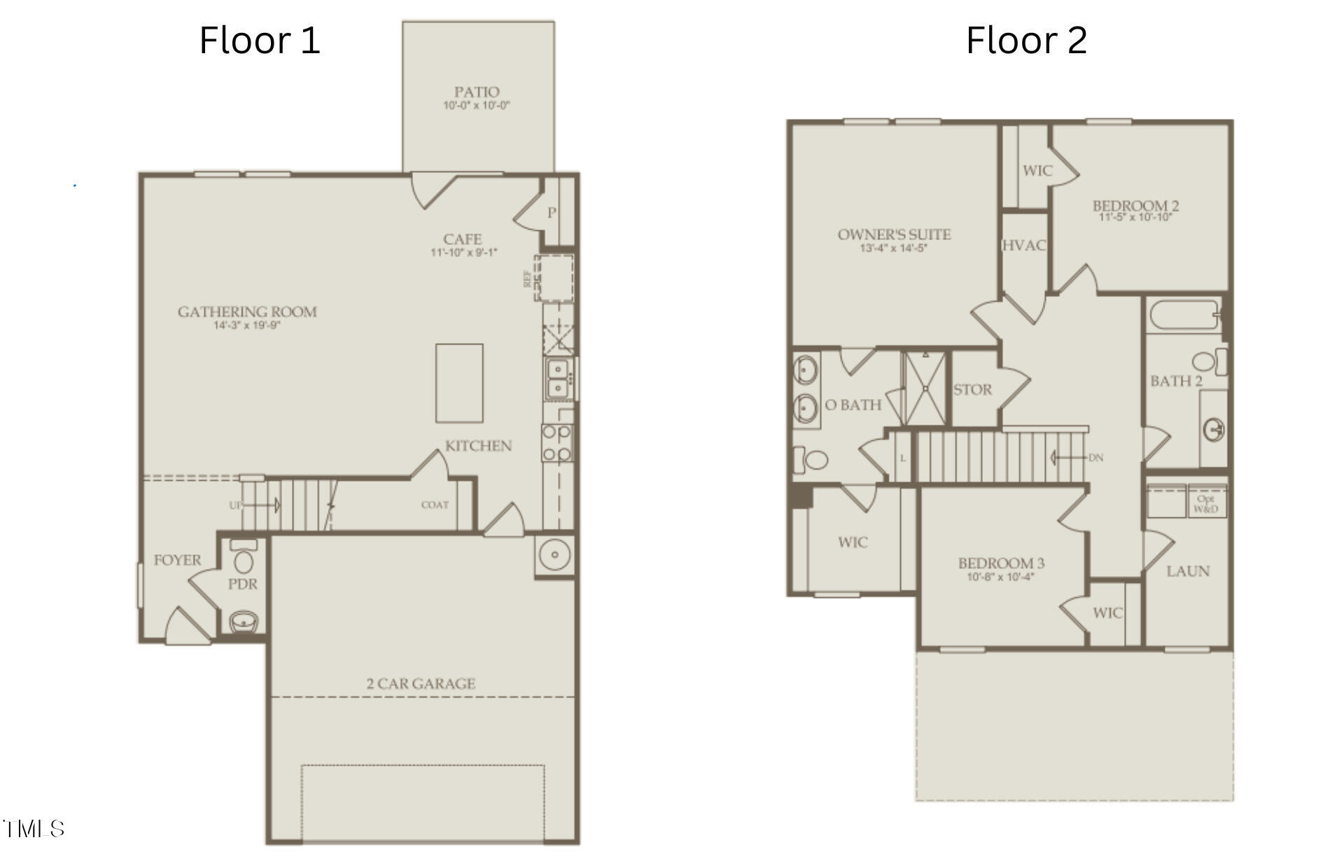 1460 Rhodes Pond Street Wendell, NC 27591 - Photo 18 of 18 Floor Plan Level 1 and Floor Plan Level 2