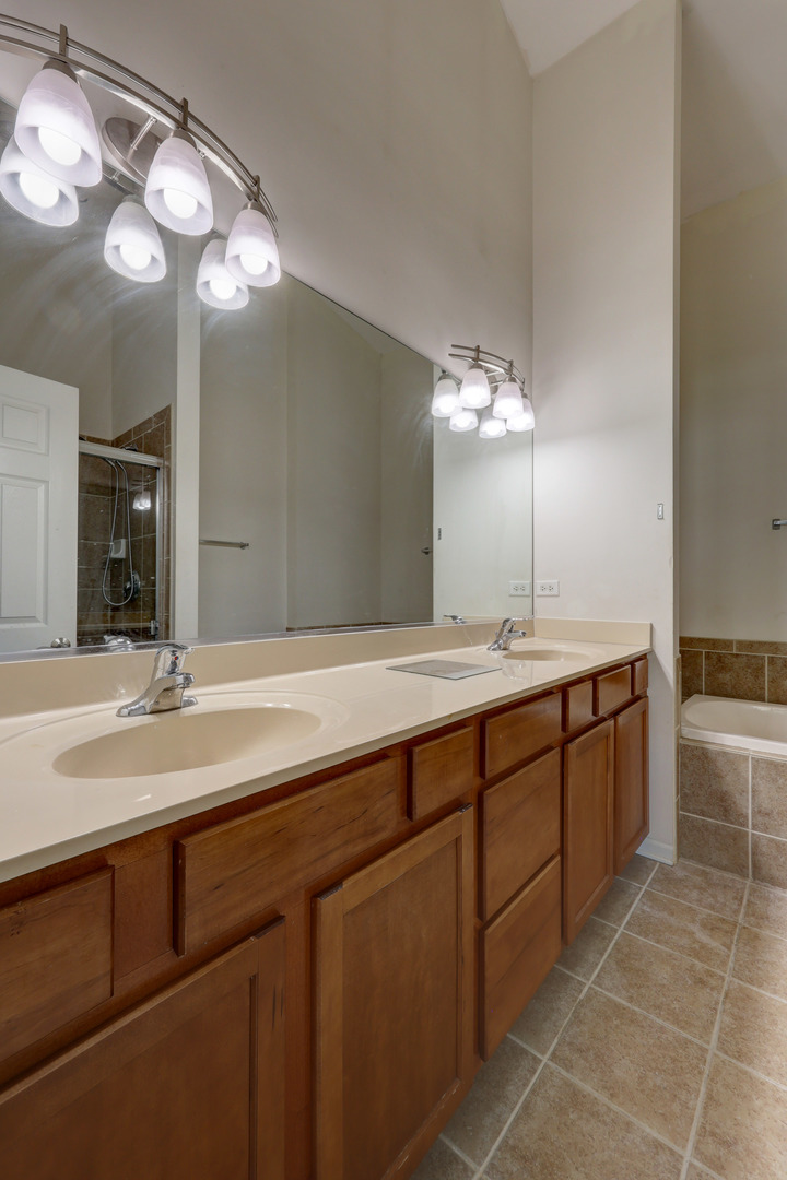 469 George Street Wood Dale, IL 60191 - Photo 19 of 24 a bathroom with a sink and a large mirror