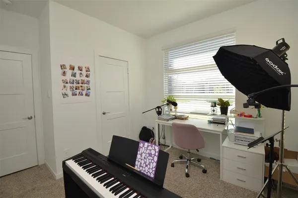 a view of workspace with a window
