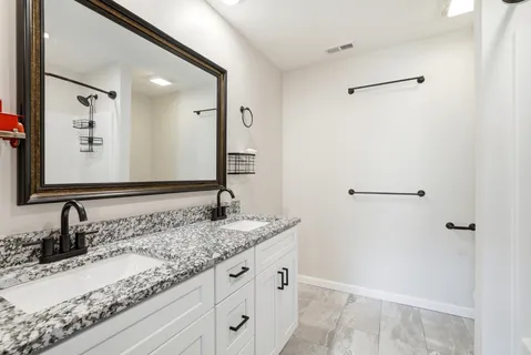 a bathroom with a shower