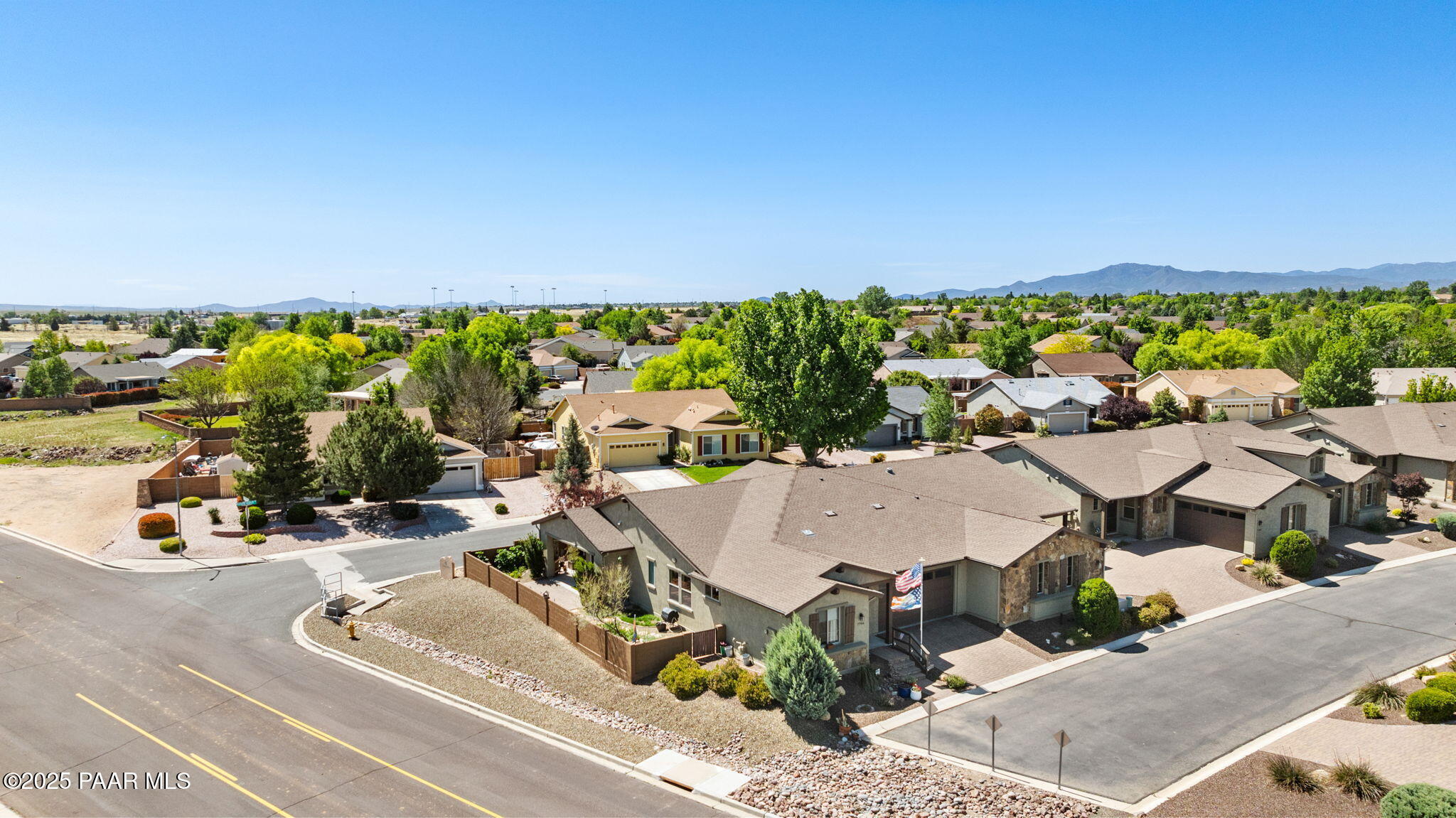 7794 Lavender Loop Prescott Valley, AZ 86315 - Photo 31 of 57 an aerial view of a house with swimming pool and outdoor space