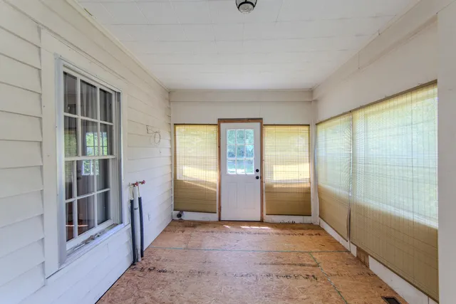 a view of backyard with green space