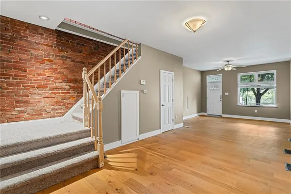 a view of an entryway with staircase