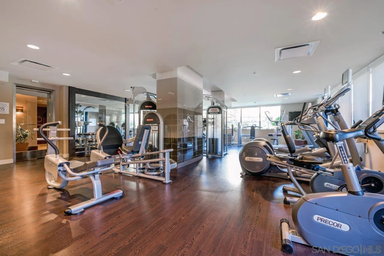 1325 Pacific Highway, Unit 2705 San Diego, CA 92101 - Photo 46 of 59 a view of a room with gym equipment